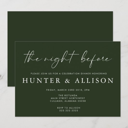 La veille | Invitation (Devant / Derrière)