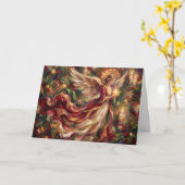 La Veillée de Noël de l'ange Carte de Noël (Fleur jaune)