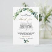 La verdure à la place des faveurs Merci Carte Plac (Debout devant)