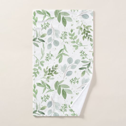 La verdure de feuille d'aquarelle remettent (Serviette à main)