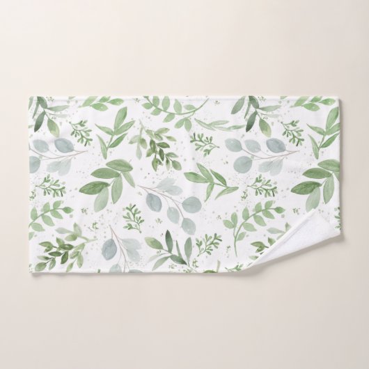 La verdure de feuille d'aquarelle remettent (Serviette à main)