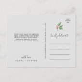 La verdure de Noël | Carte postale Merci vert (Dos)