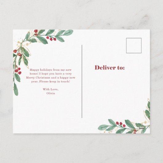 La verdure dorée de Noël | Faire-part de déplaceme (Dos)