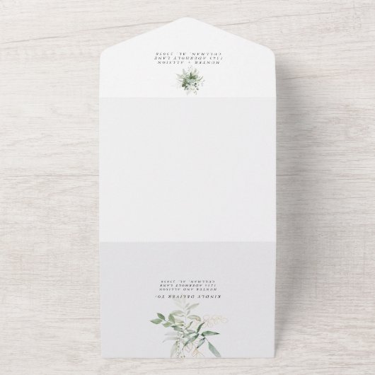 La verdure en un seul Faire-part de mariage (Dehors)