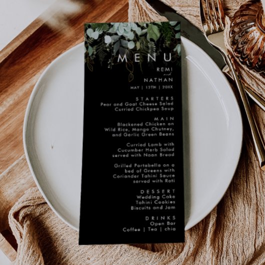 La verdure et la feuille d'or | Menu du dîner Mari