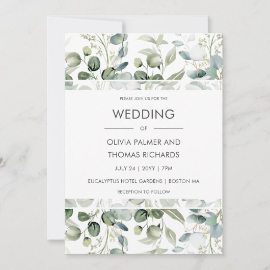 La verdure | Faire-part de mariage blanc moderne (Devant)