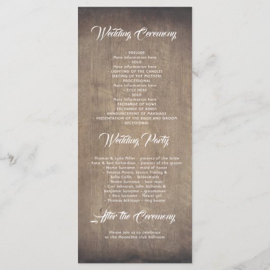 La verdure | Rustic Country Grn Wedding Programmes (Dos)