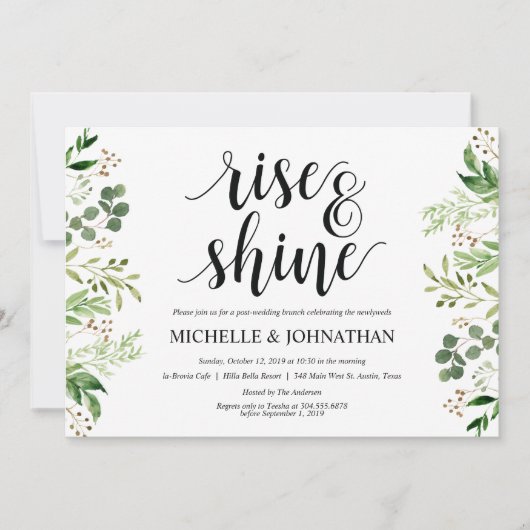 La verdure signalent la carte d'invitation de (Devant)