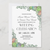 La verdure Succulente Mariage Invitations (Devant)
