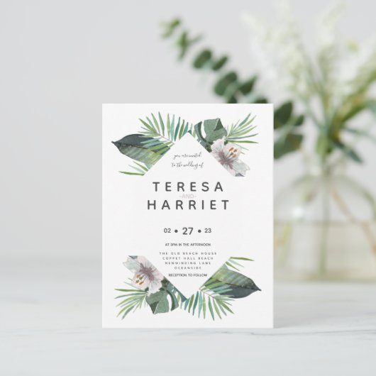 La verdure tropicale invitation rustique (Debout devant)