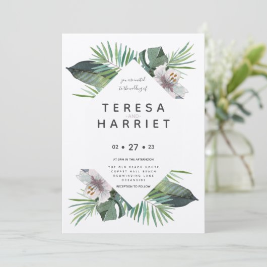 La verdure tropicale invitation rustique (Debout devant)