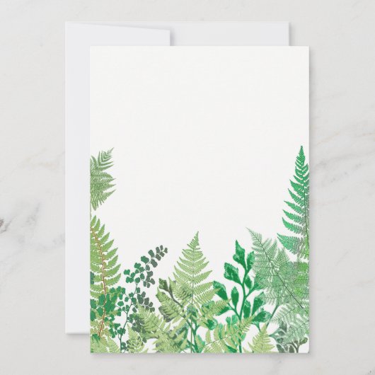 La verdure | Wild Ferns Invitations de douche nupt (Dos)