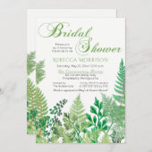 La verdure | Wild Ferns Invitations de douche nupt (Devant / Derrière)