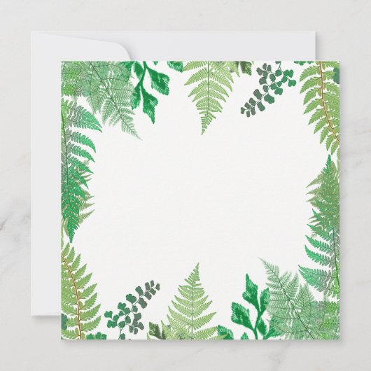 La verdure | Wild Ferns Invitations de douche nupt (Dos)