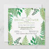 La verdure | Wild Ferns Invitations de douche nupt (Devant)