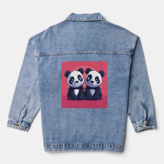 La veste Denim de mode Panda pour femmes (Verso)
