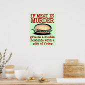 La viande est un meurtre Impression drôle Affiche  (Cuisine)