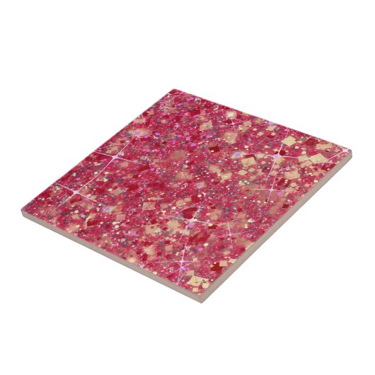 La Vida Magenta roze kleur Faux vaste stof Tegeltje (Zijkant)