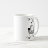 La vie arrive Café Aide Tasse Thème Mignon Chat Dr (Devant droit)