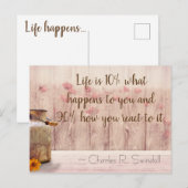 La vie arrive carte postale inspirante (Devant / Derrière)