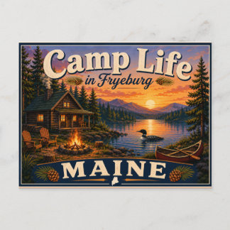 La vie au camp à Fryeburg Maine Carte postale nost