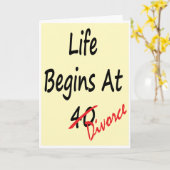 La vie commence à 40 ans - Carte de divorce (Fleur jaune)