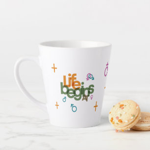 La Vie Commence À (Personnaliser)   Latte Mug