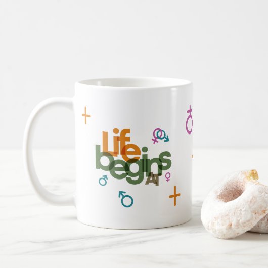 La Vie Commence À (Personnaliser) | Mug classique (Avec donut)