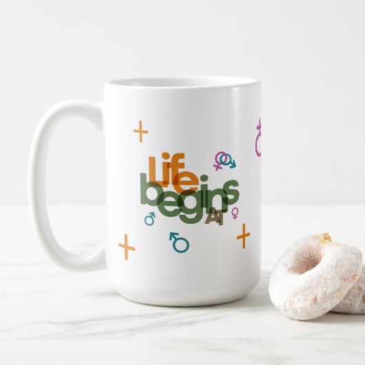 La vie commence à (personnaliser) | Mug Classique  (Avec donut)