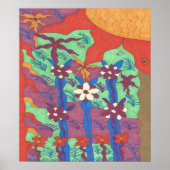 La vie dans le jardin Poster d'art Abstrait Imprim (Devant)