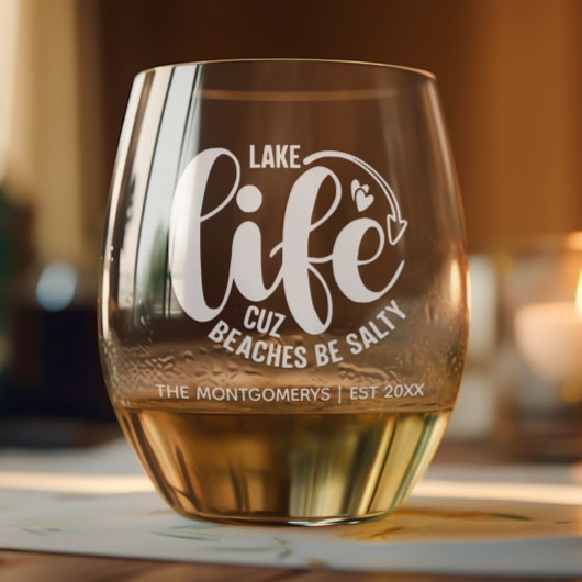 La vie des lacs est meilleure Verre sans pierre