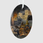 La vie d'un pompier Vintage Lithographe Noël (devant)