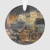 La vie d'un pompier Vintage Lithographe Noël (devant)