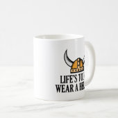 La vie dure porter une tasse de café casque (Devant droit)