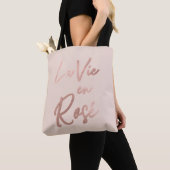 La Vie en Roos French Quote Roos Gold Pink Draagtas (Dichtbij)