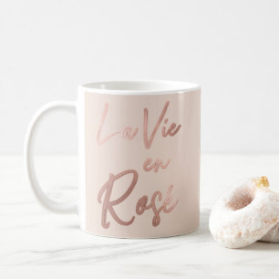 La Vie en Roos French Quote Roos Gold Pink Koffiemok