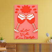 La vie en rouge canvas afdruk (Insitu (Woonkamer))