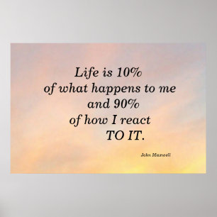 LA VIE EST 10% JOHN MAXWELL MOTIVATIONAOL POSTER
