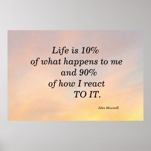 LA VIE EST 10% JOHN MAXWELL MOTIVATIONAOL POSTER (Devant)