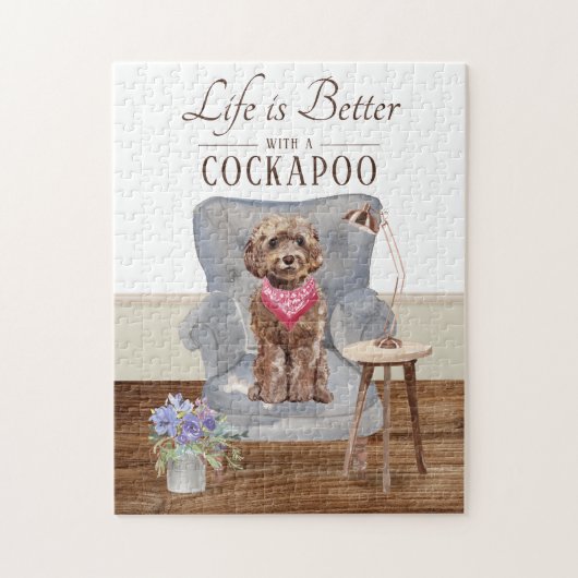La Vie Est Avec Un Puzzle Cockapoo (Vertical)