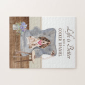 La Vie Est Avec Un Puzzle Espagnol De Cocker (Horizontal)