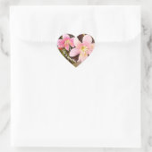 LA VIE EST BEAUCOUP Lys rose stickers coeur (Sac)
