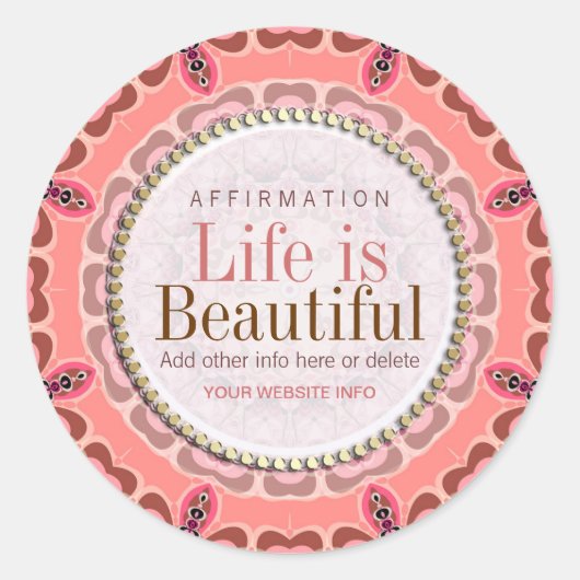 La vie est bel autocollant de tribal de roses de (Devant)