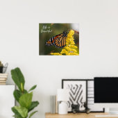 La vie est belle affiche de papillon de monarque (Bureau à domicile)
