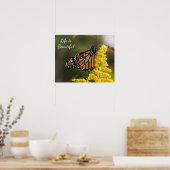 La vie est belle affiche de papillon de monarque (Cuisine)