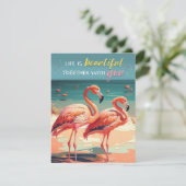 La vie est belle avec vous Carte Flamant rose (Debout devant)