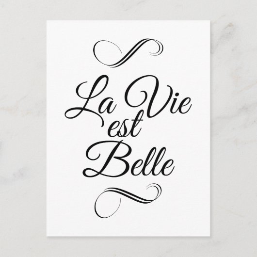 La vie est belle briefkaart (Voorkant)