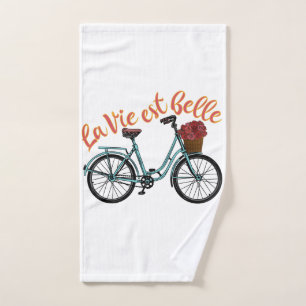 La Vie Est Belle French Bicycle Handdoek