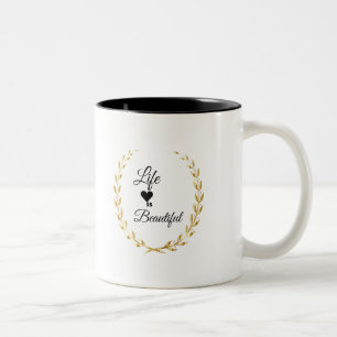 La vie est belle Mug à café à deux tons
