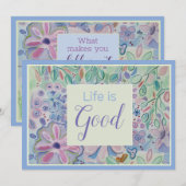 La vie est bonne Vous êtes belle Carte d'Affirmati (Devant / Derrière)